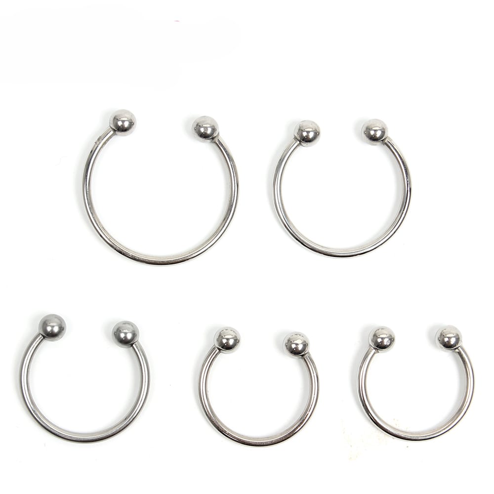 IKOKY Silver Delay Ejaculation Stainless Steel Penis Ring Cock Ring Male Chastity Device Adult Products Sex toys for Men