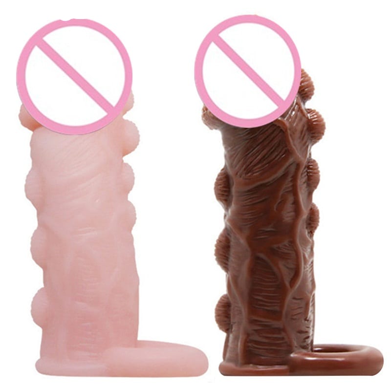 Zerosky Condom Penis Sleeve Extender Cock Rings Dick Enlarger Prolong Delay Rings Sex Toys for Men Reusable Condoms