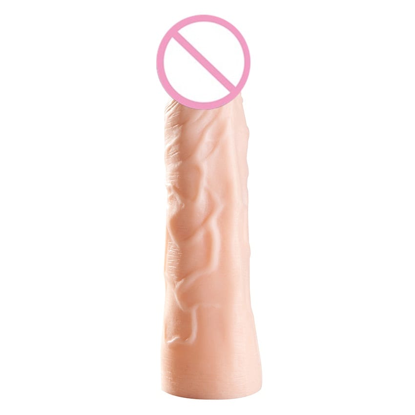 Zerosky TPE Reusable Condoms Extend Soft Dick Cock Ring Male Penis Extension Sleeves Dildo Sex Toys for Man Sex Games