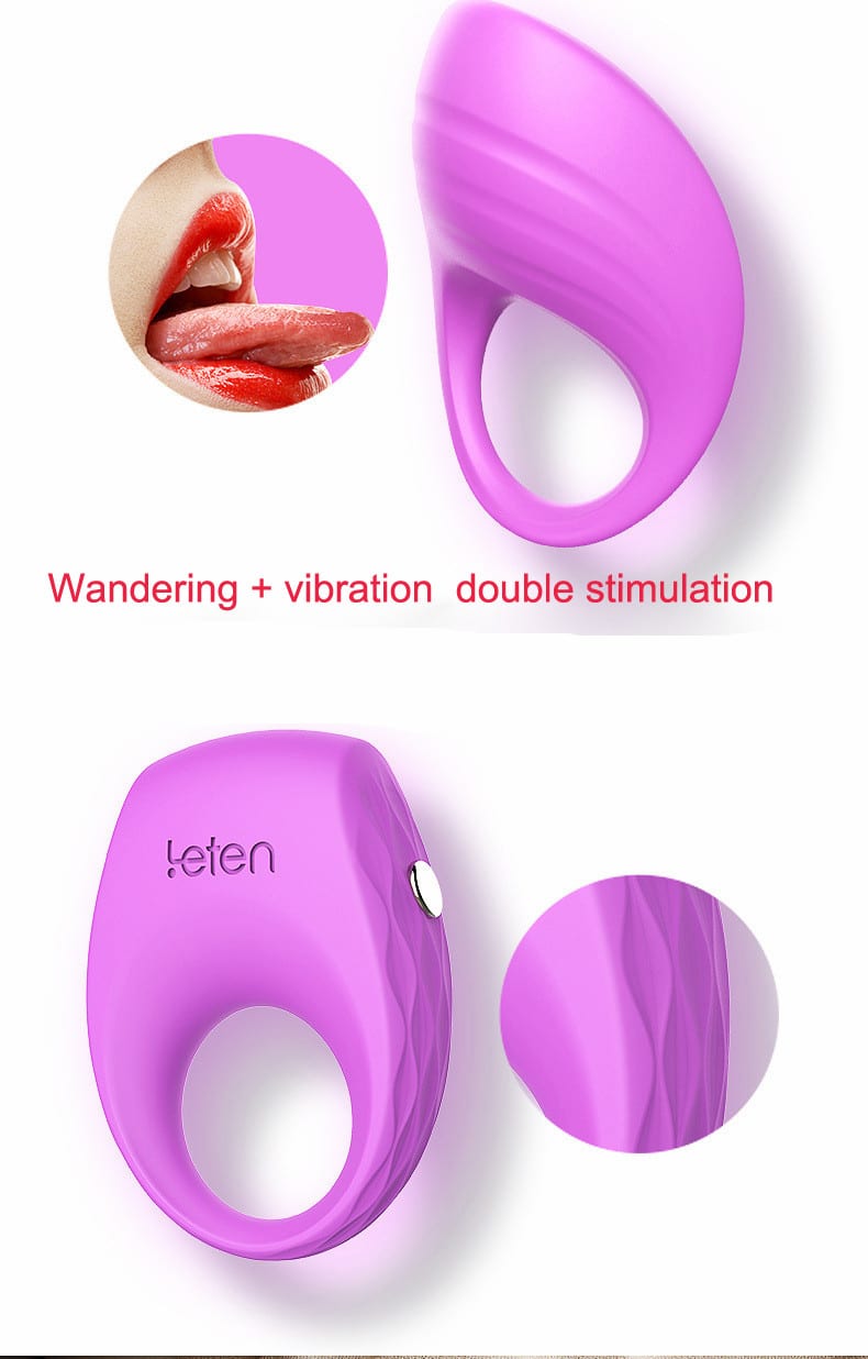Leten 2 Styles vibrating Cock ring for couples Delay Ejaculation Penis Rings Enlargement Sleeve vibrator Sex toys for men Erotic