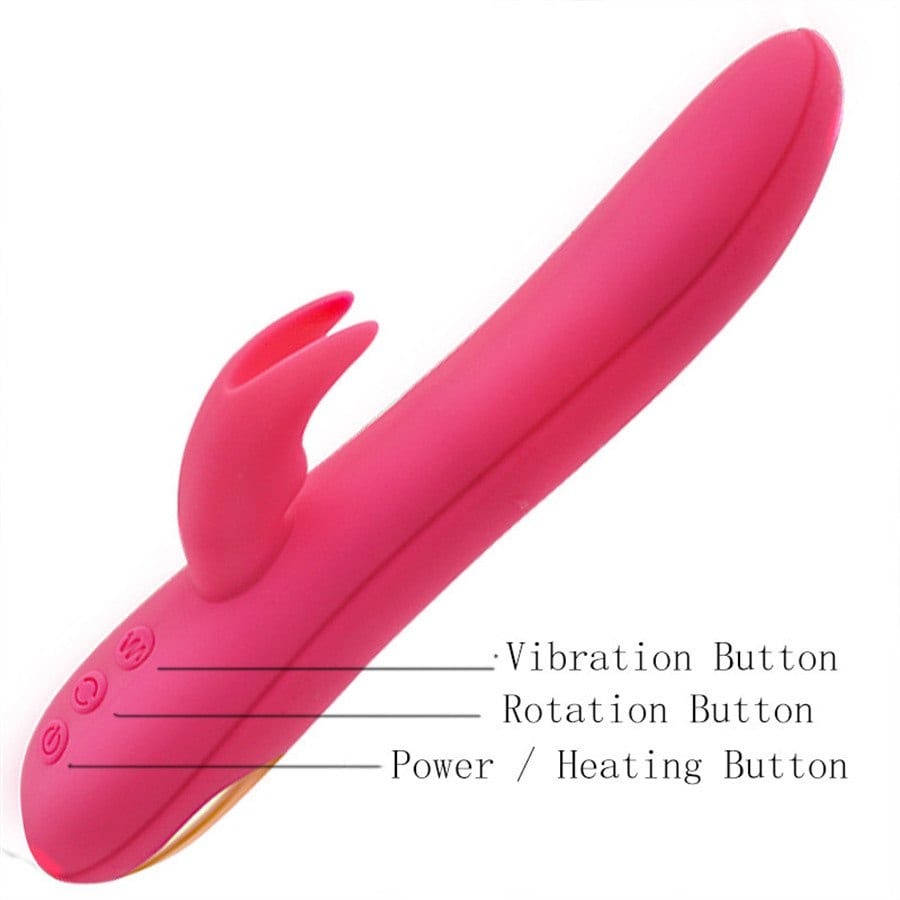 Silicone Hetaing Dildo Vibratior Vibrating & Rotating Rabbit Vibrator G spot Clitoris Stimulator Erotic Adult Sex Toys for Woman