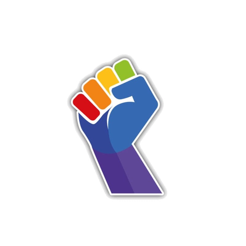 Polyvinyl Gay Pride Brilliant Color Hand Car Sticker