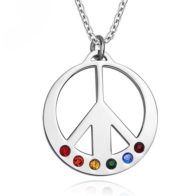 Stainless Steel LGBT Rainbow Aircraft Design Necklace