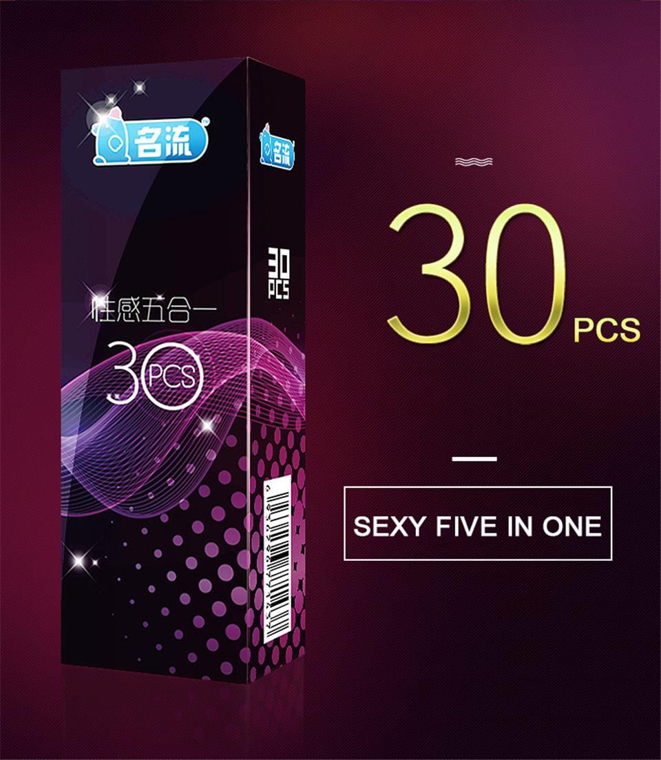 30pcs Mingliu 5 Types Penis Condoms For Men Pleasure Sex Toys Dots Natural Rubber Condones Male Contraception Penis Sleeve Tools