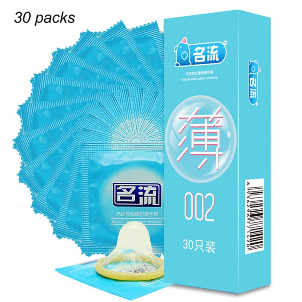 MingLiu 30pcs Pleasure Ultra Thin Rubber Condoms Slim Penis Sleeve Intimate Contraception Condones Kondom Sex Tool For men