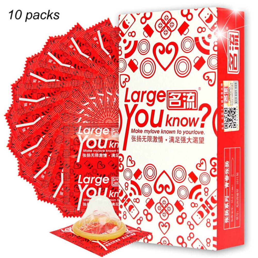 10pcs LARGE Size Condoms for BIG PENIS TRUE MAN Plus Size 55mm Condones Ultra Safe Penis Sleeve Natural Latex Contraception Tool