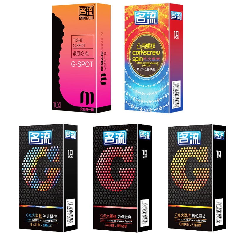 PERSONAGE 10Pcs 5 Types G spot  Delay Ejaculation Big Particle Ultra Thin Condoms For Men