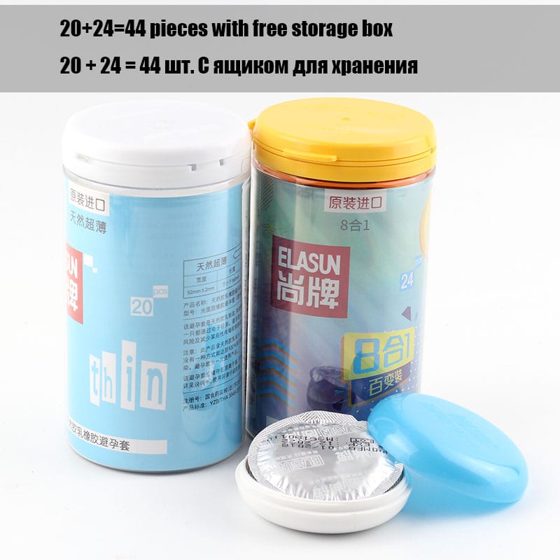 Original 24pcs/bank Elasun condoms man lifestyles 8 styles in one box condoms sex toy products for men fruit flavours super thin