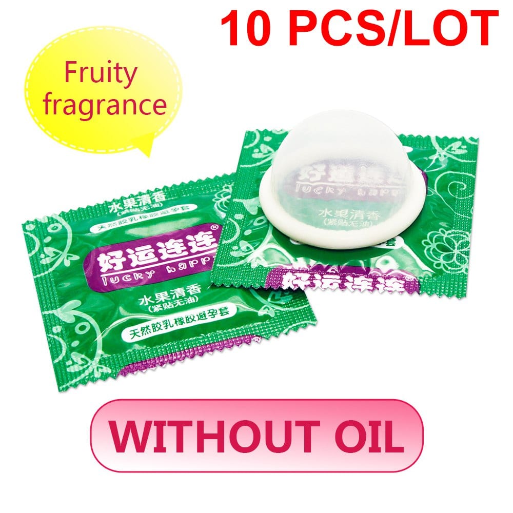 Elasun 10 PCS Fresh Taste Condoms Packet No Oil Natural Colorless Transparent Latex Rubber Oral Sex Condom for Men