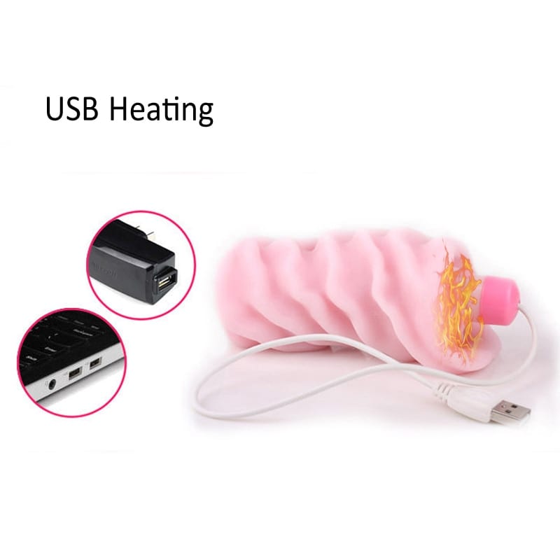 Meselo USB Heated Stick For Male Masturbator Heater Adult Toys Realistic Vagina Accessories Heating Erotic Sex Toys For Men New
