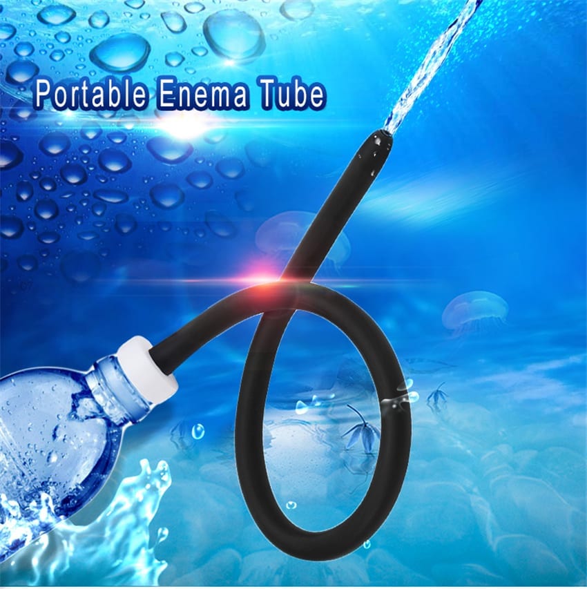 50cm Portable Rubber Enema Anal Cleaning Tube Anus Douche Head Vaginal Cleaner Butt Plug Nozzle Enemator Sex Toys for Woman Men