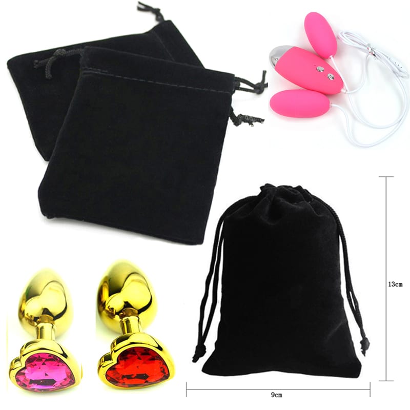 Sex Products Black Storage Bags Dedicated Pouch Bag Package for Anal Plug Sex Toys Vibrator Jump Egg Vibrator Lubricant Bondage