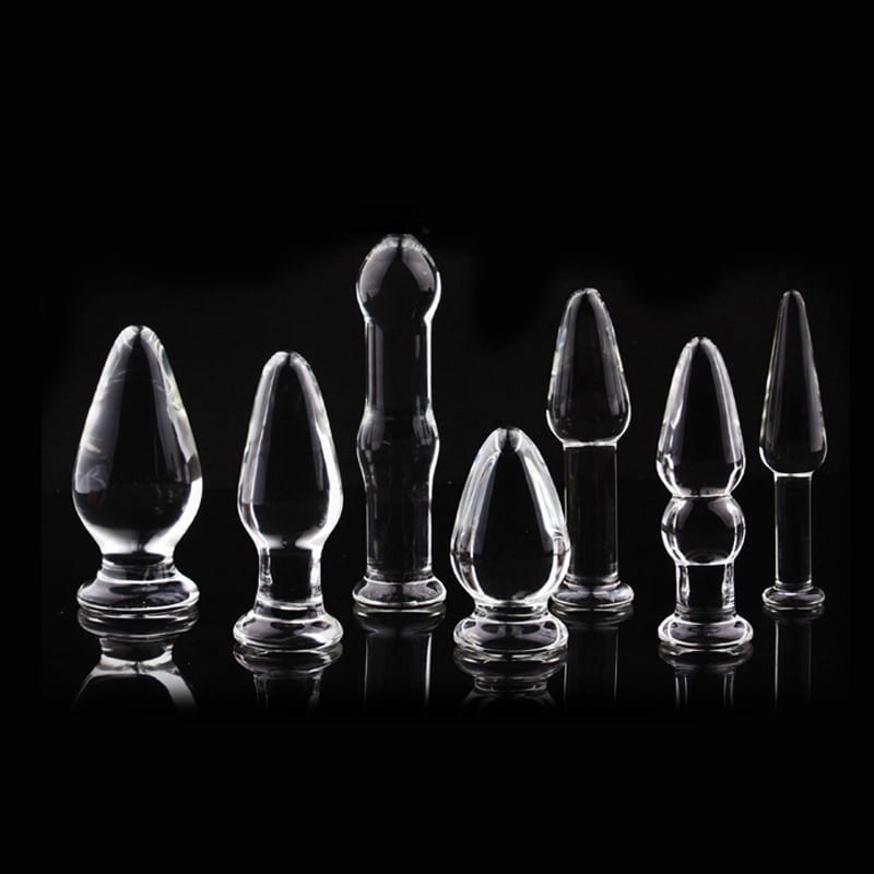 1Pc Glass Anal Butt Plugs Crystal Dildos Beads Ball Erotic Stimulator Fake Penis Female Masturbate Sex Toys for Couples