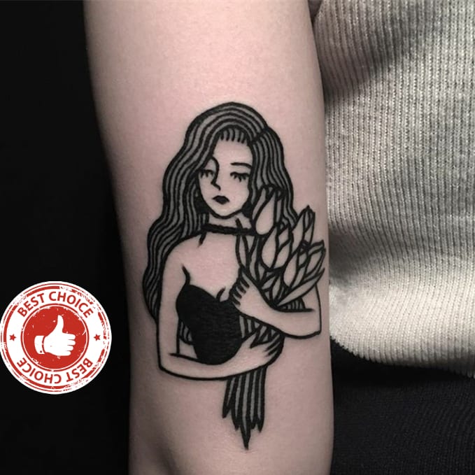 9 designs Waterproof Temporary Tattoo Sticker old school lily cool girl tatto stickers flash tatoo fake tattoos for girl women