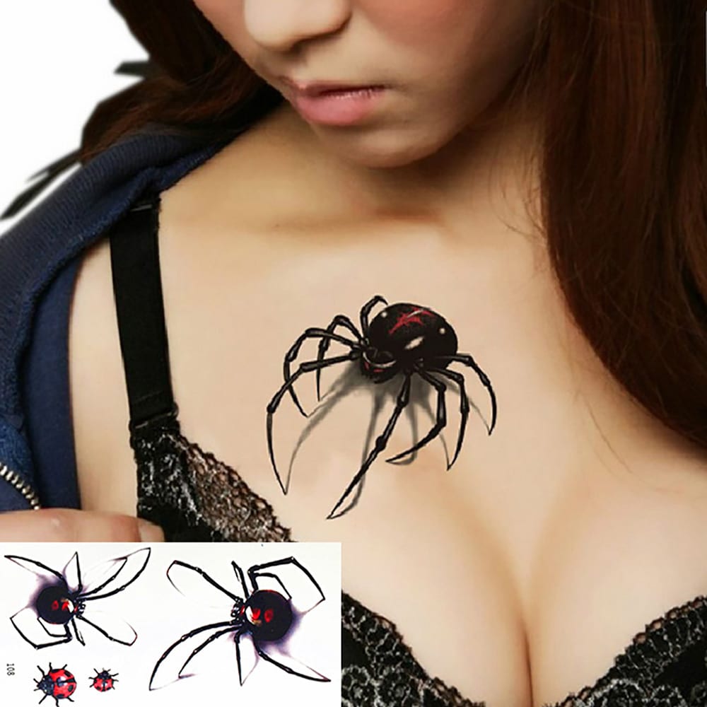 Hanging spider temporary tattoo, get it here ▻