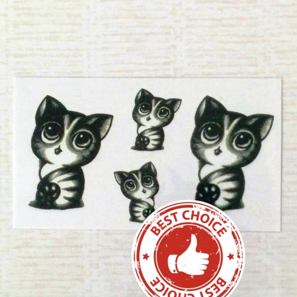 Waterproof Temporary Tattoo Sticker breast cute cat kitty tatto stickers flash tatoo fake tattoos for girl women