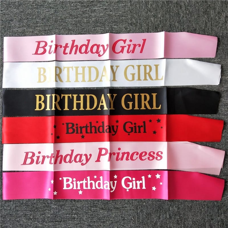 Multi-Shaded Happy Birthday Fabrics Ribbon For Birthday Girls