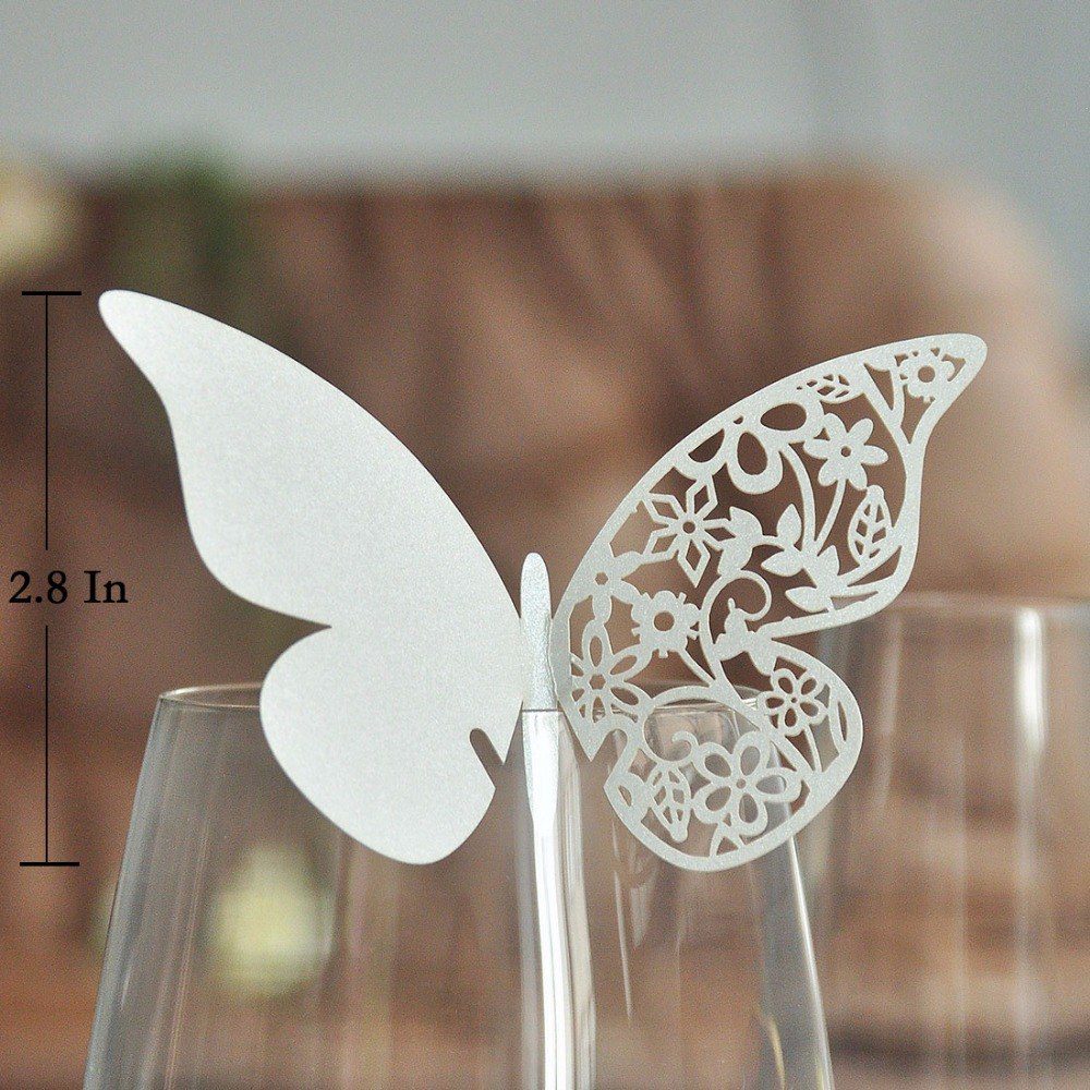 50 PCs Laser Cut Paper Card For Birthday Decorations