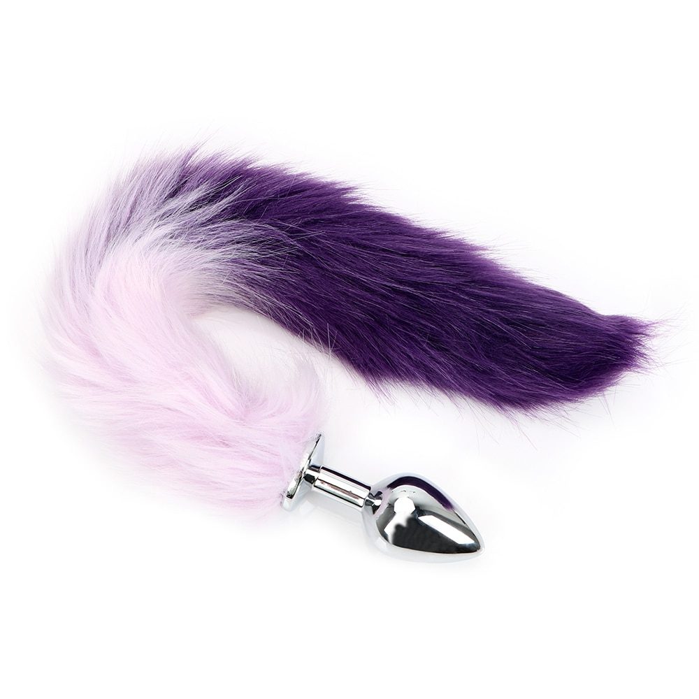 OLO Anal Plug Long Fox Tail Butt Plug SM Game Stainless Steel Erotic Sex Toys for Women Butt Stimulation G-spot Massager
