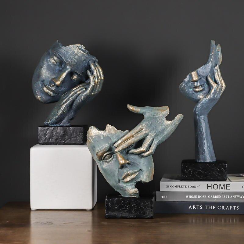 abstract face sculptures