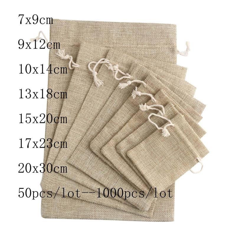 cotton drawstring pouch 50pcs/lot 7x9x12 10x14cm