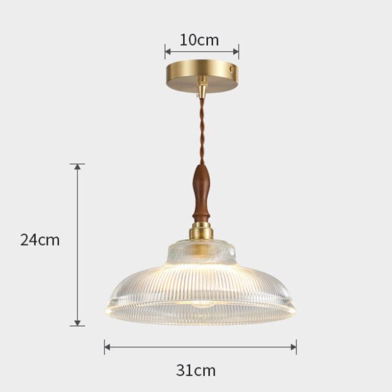 wood glass pendant light