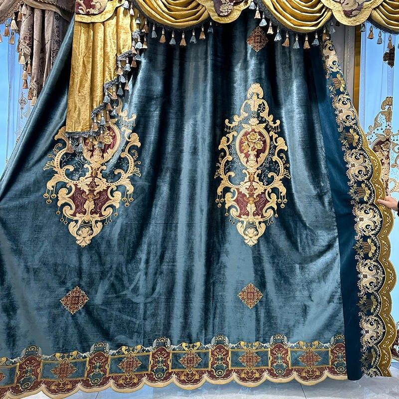 Blue Floral Bedroom Curtains