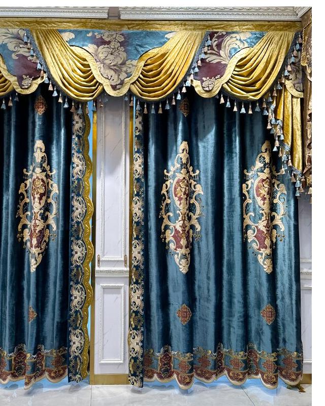Blue Floral Bedroom Curtains | Luxury Curtain