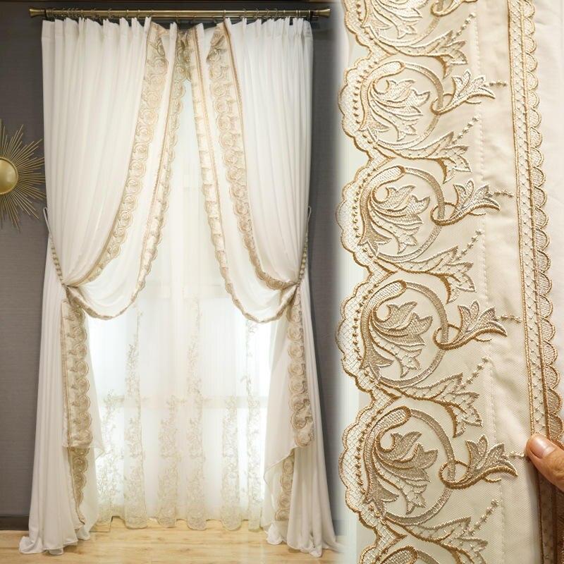 White Embroidered Curtains