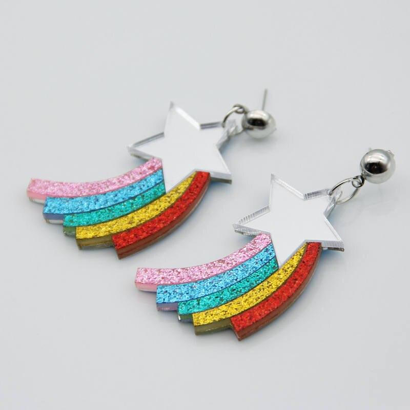 rainbow star earrings