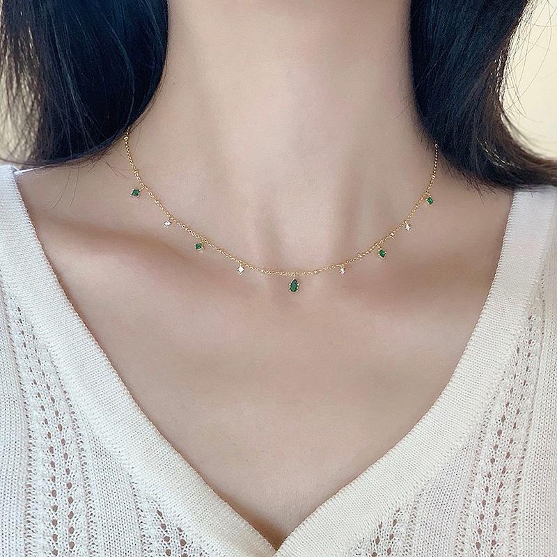 Chain Link Necklace | Green Necklace