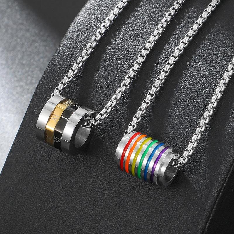 LGBT Ring Pendant | Rainbow Ring Necklace