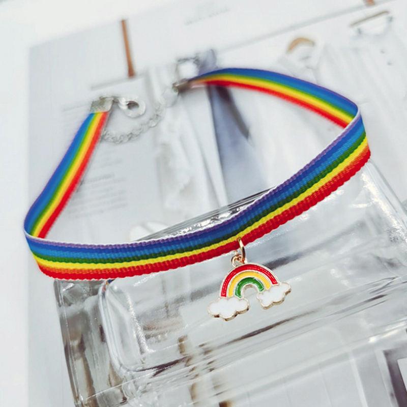 LGBT Rainbow Collar Alloy Ribbon