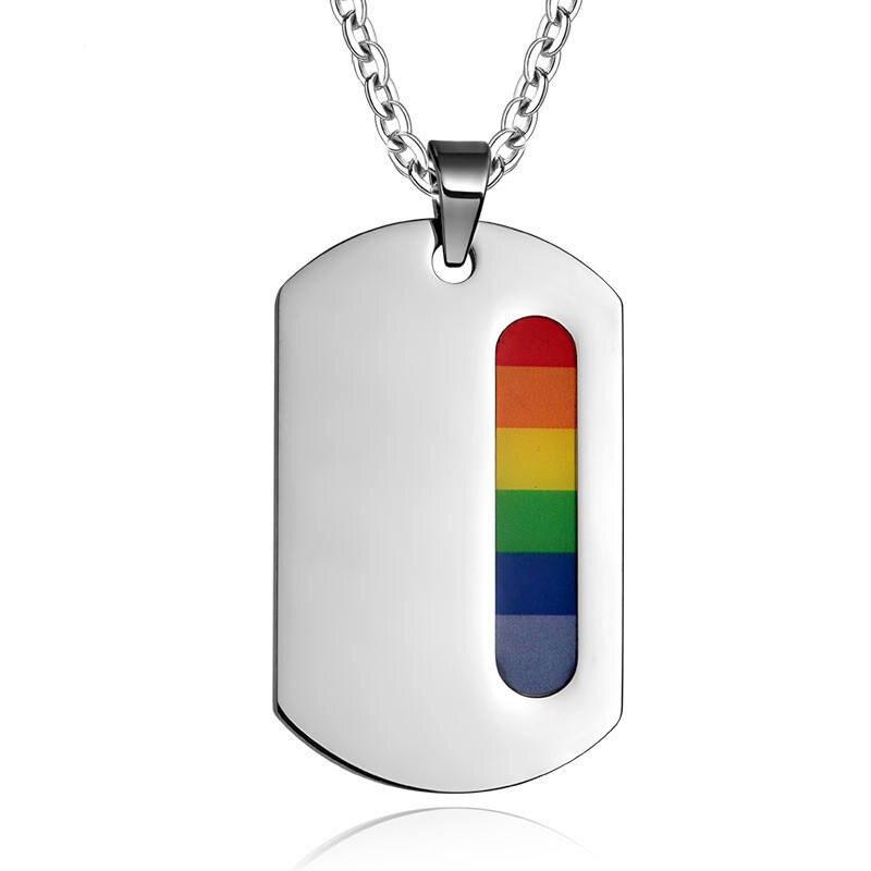 LGBT Peace Dog Tag | Rainbow Necklaces