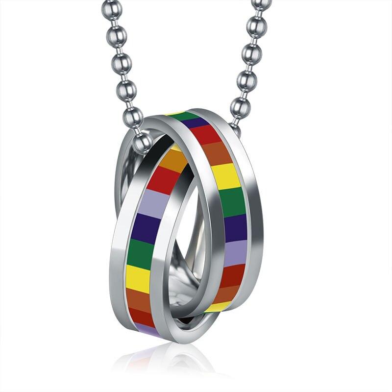 Lesbian Gay Pride Pendants | Multi-Color Circles