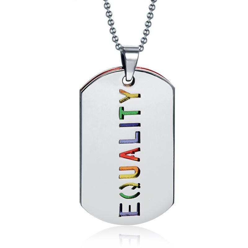 LGBT Equality Dog Tag | Colorful Titanium  Necklace
