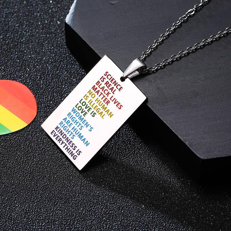 Gay Flag Rainbow Razor Blade Pendant - LGBT Gay and Lesbian Pride