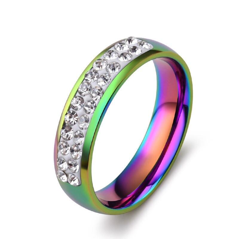 Rainbow Wedding Rings | LGBT Shiny Ring 