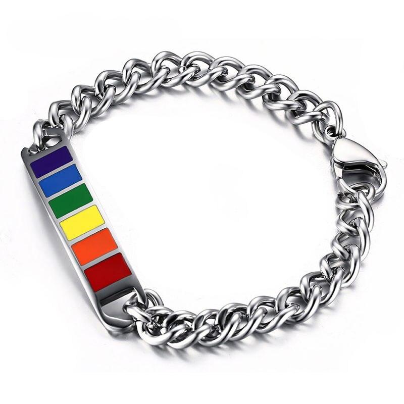 Rainbow Curb-chain Bracelets | Gay Gifts