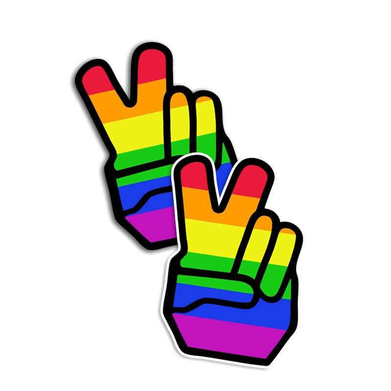Rainbow Car Sticker | Multi-Colored Hand Sticker