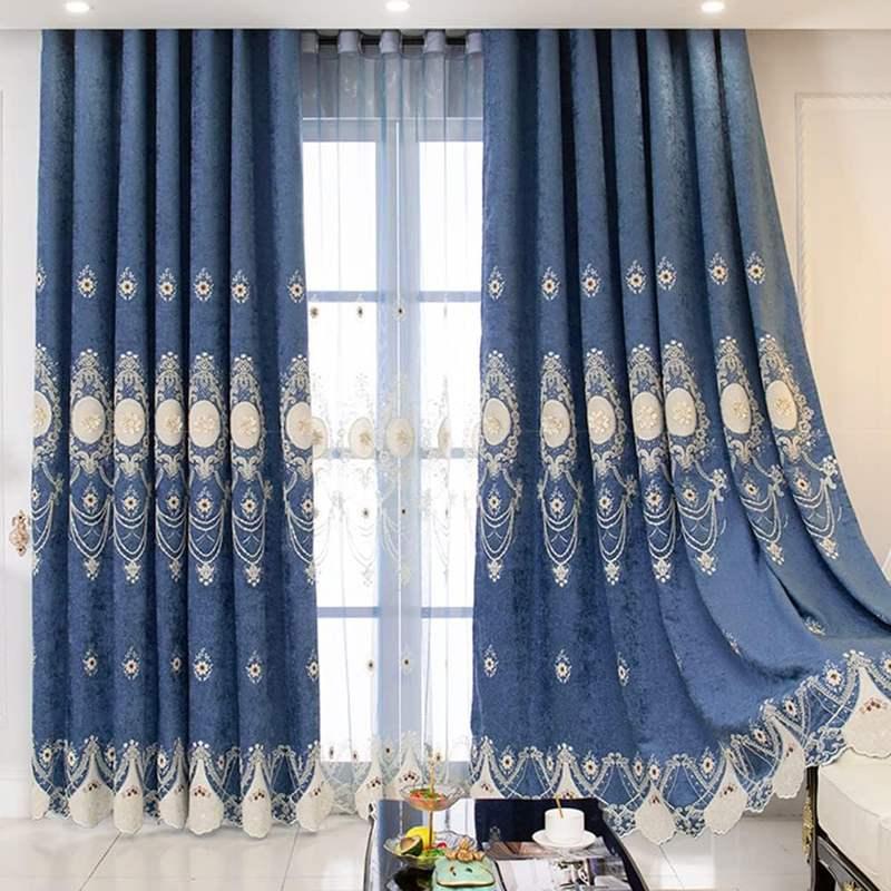 Living Room Royal Blue Curtains