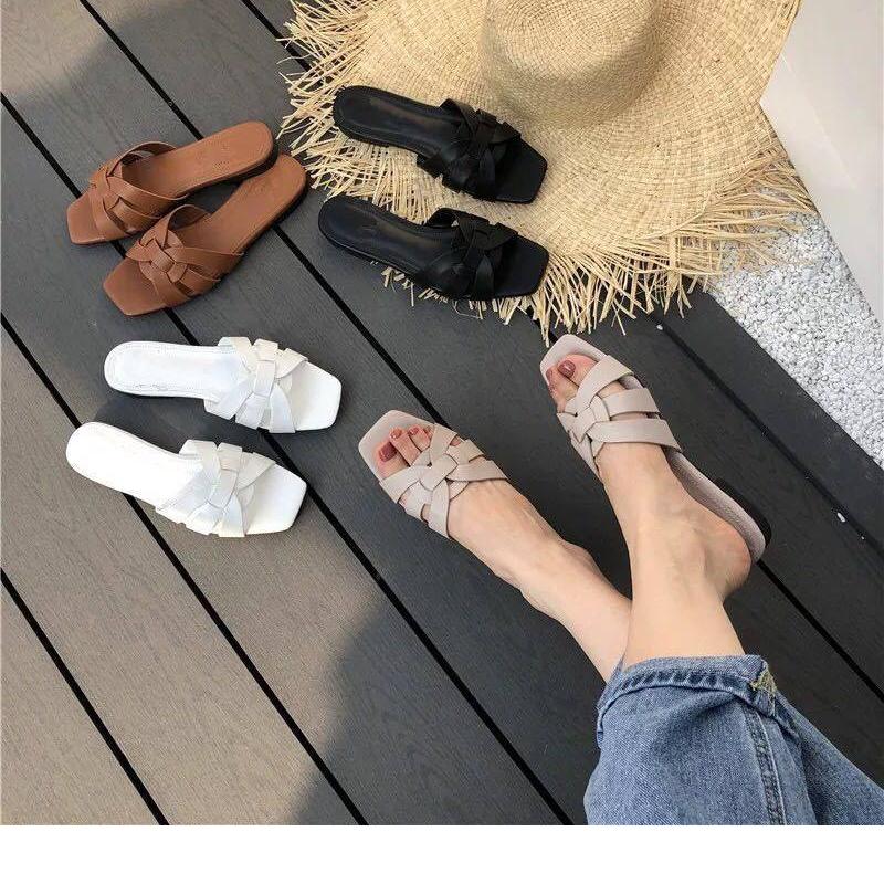 DONLEE QUEEN Women Brand Slippers Summer Slides Open Toe Flat Casual Shoes Leisure Peep