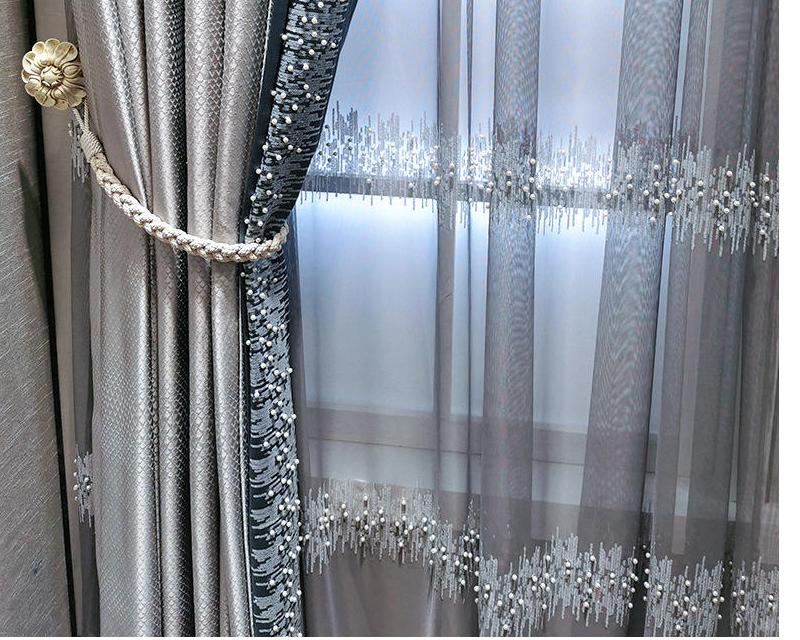 Elegant Grey Curtains | Embroidery Curtains