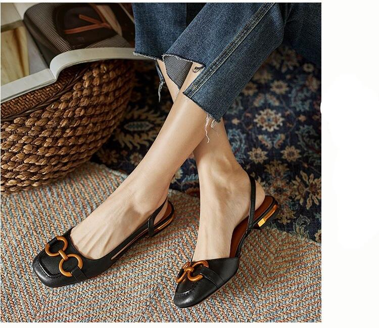 Women's Flat Shoes For Work | Flat Closed Toe With Back Strap