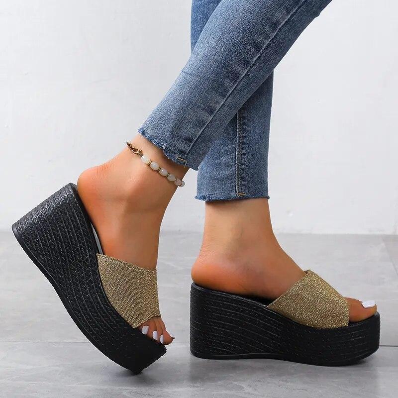 Chunky Platform Slides | Pumps Thick Slides For Ladies