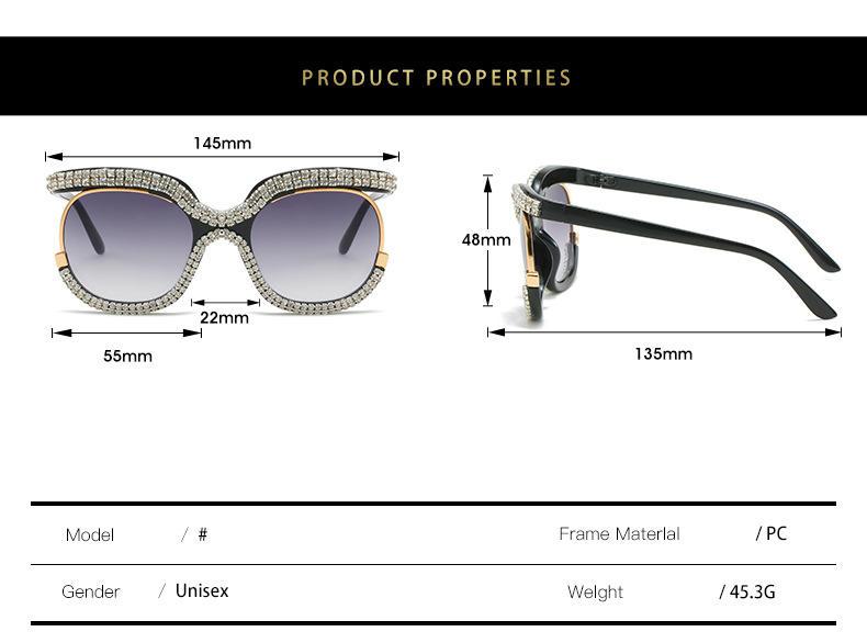 Diamond Sunglasses | Luxury Round Sunglasses