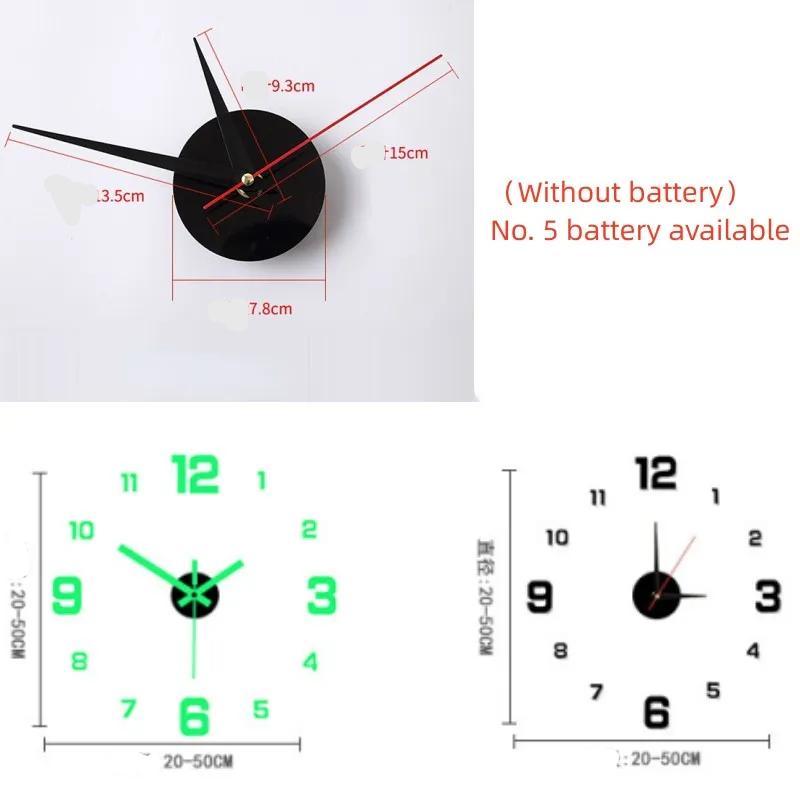 3D Wall Clock | Oversized Frameless Clock