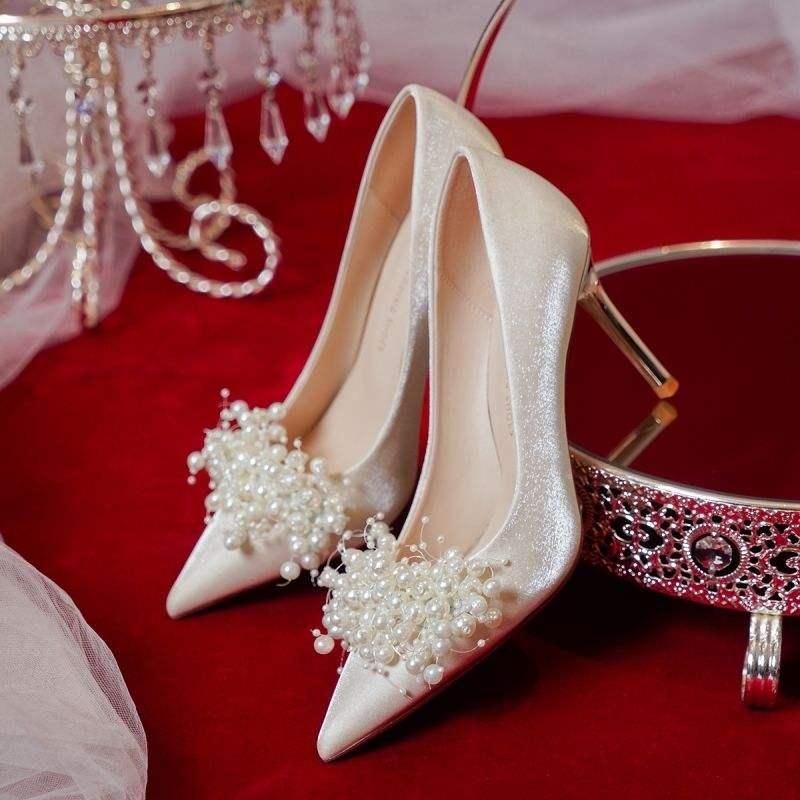 Pearl Shoes For Wedding | Sparkly Heels