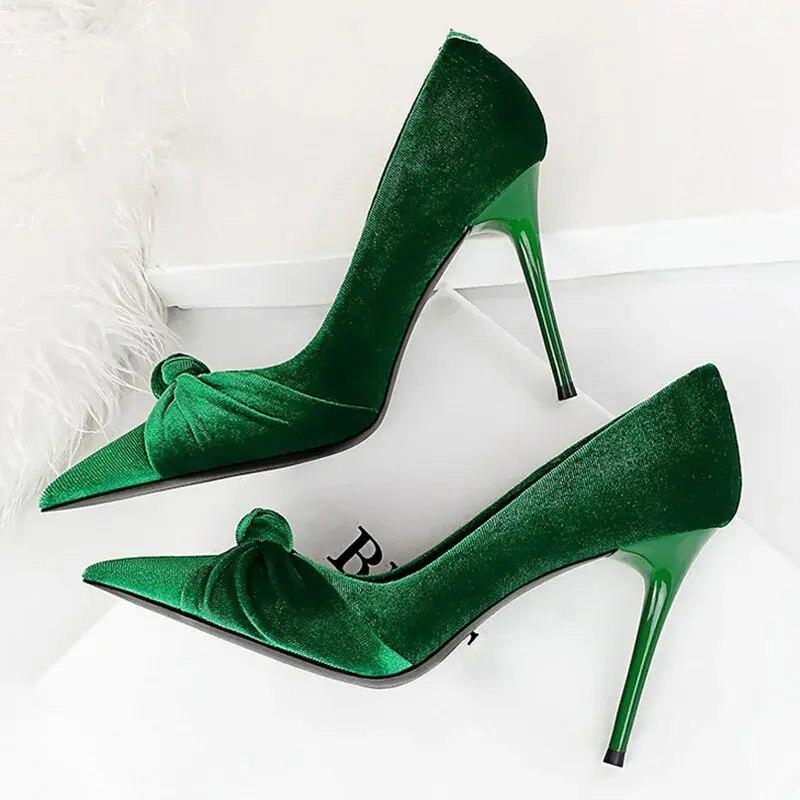 Velvet Wedding Shoes | Pointed Pumps Heels
