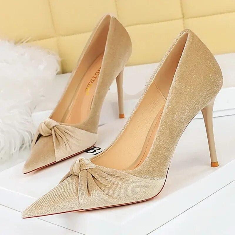 Velvet Wedding Shoes | Pointed Pumps Heels